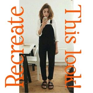 Black TopShop Taper Overalls